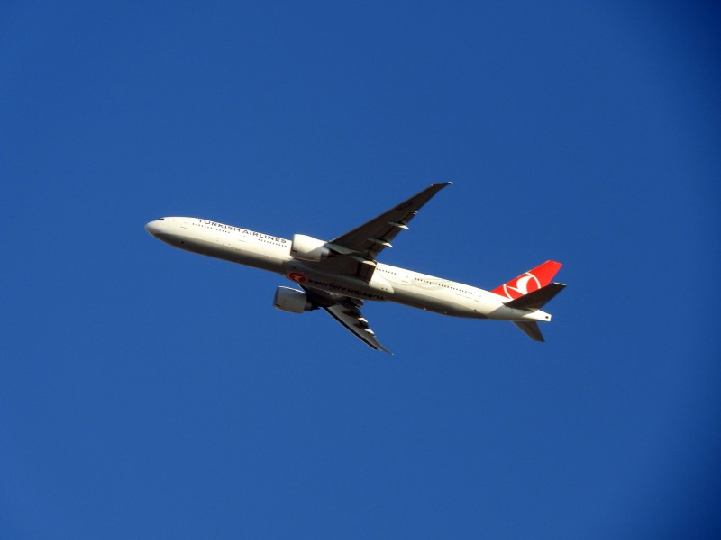 点击大图看下一张：天空中的民航客机图片