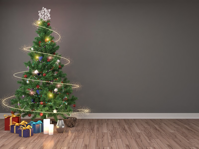 点击大图看下一张：室内圣诞树图片