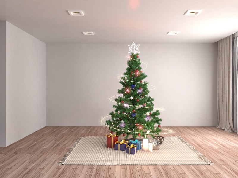 点击大图看下一张：室内圣诞树图片