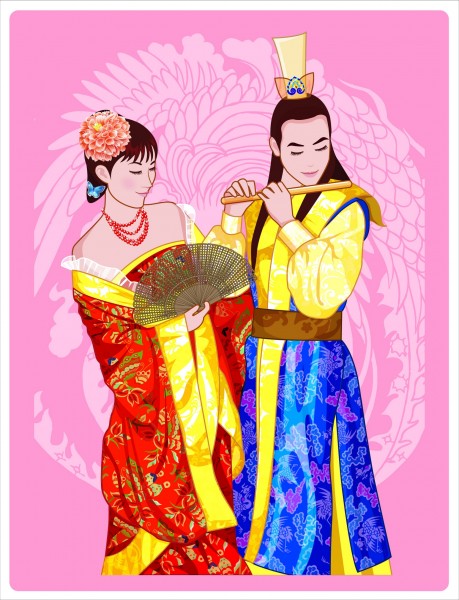 点击大图看下一张：中式婚礼卡通图片