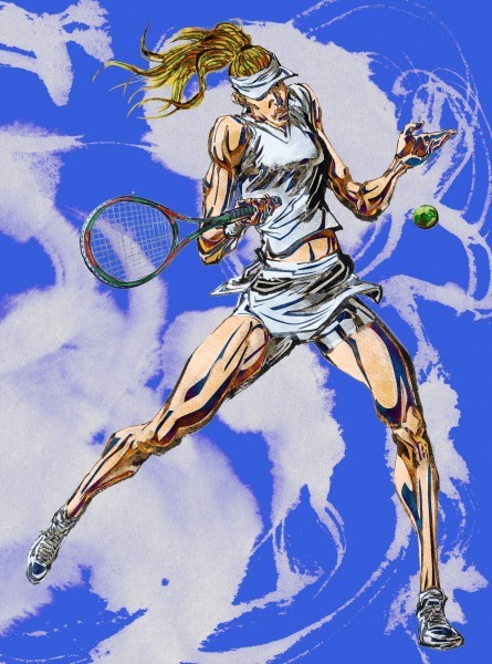 点击大图看下一张：卡通网球运动矢量图片