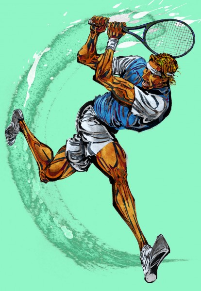 点击大图看下一张：卡通网球运动矢量图片