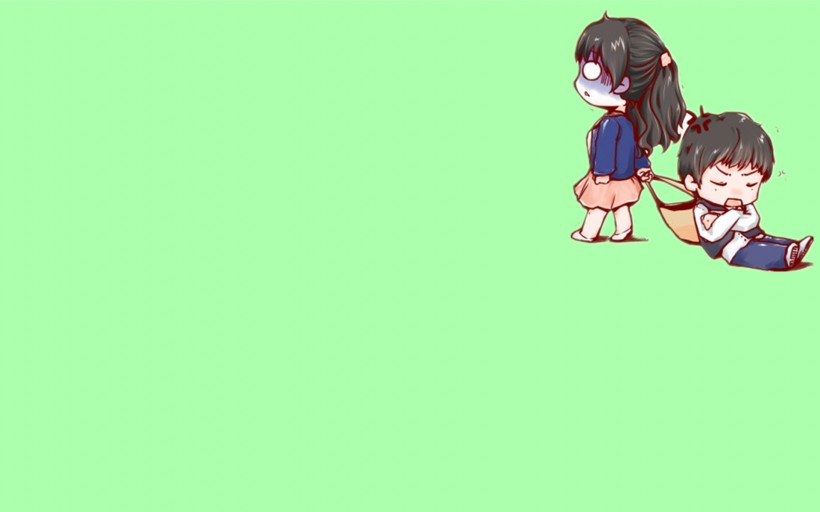 点击大图看下一张：可爱的一吻定情卡通图片