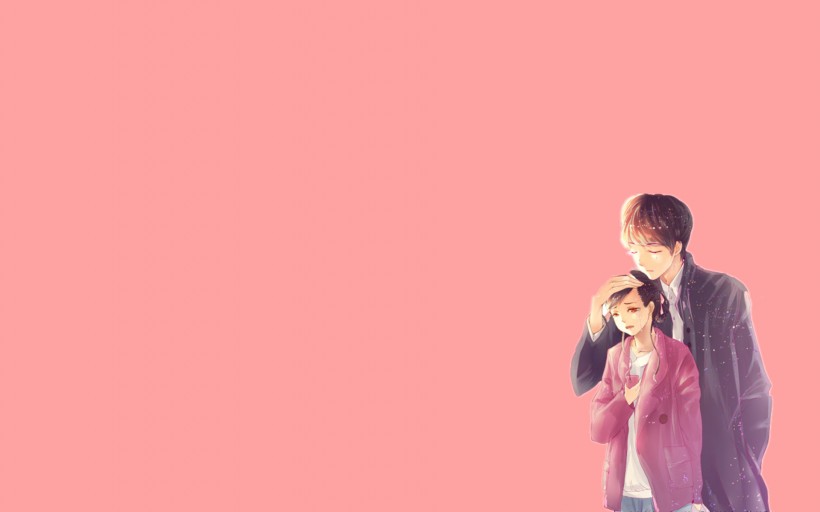 点击大图看下一张：可爱的一吻定情卡通图片