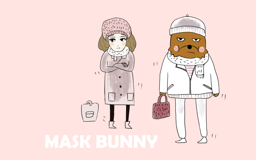 点击大图看下一张：可爱的面具兔系列卡通图片