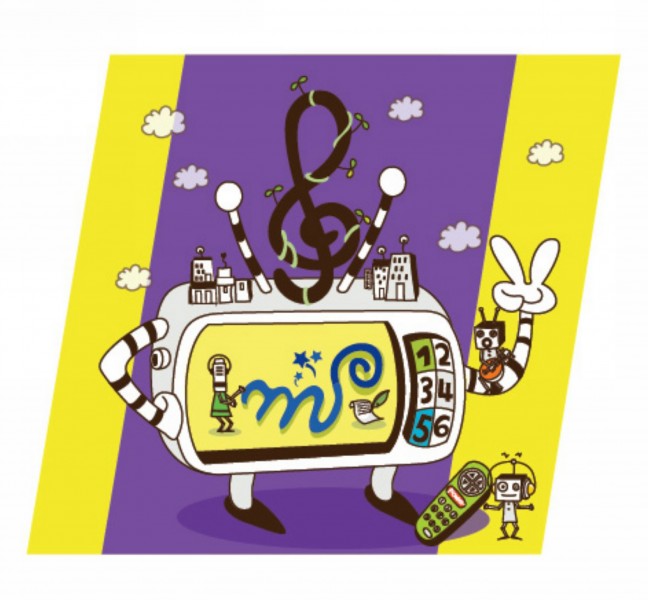 点击大图看下一张：未来媒体卡通矢量图片