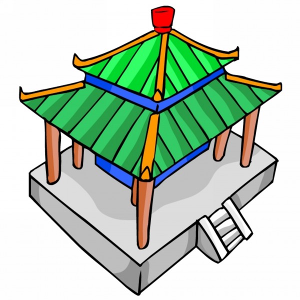 点击大图看下一张：中国特色建筑卡通图片