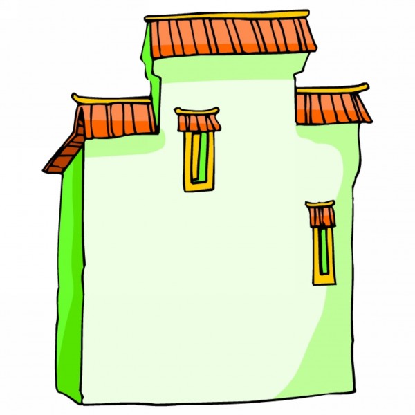 点击大图看下一张:中国特色建筑卡通图片