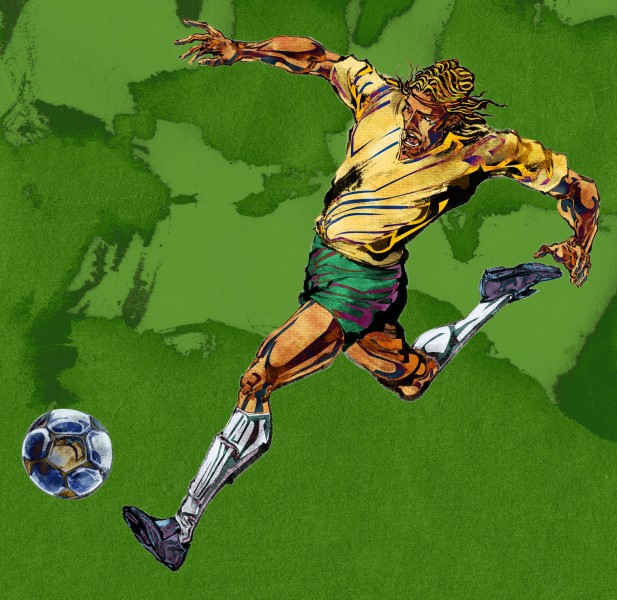 点击大图看下一张：卡通足球运动插画矢量图片