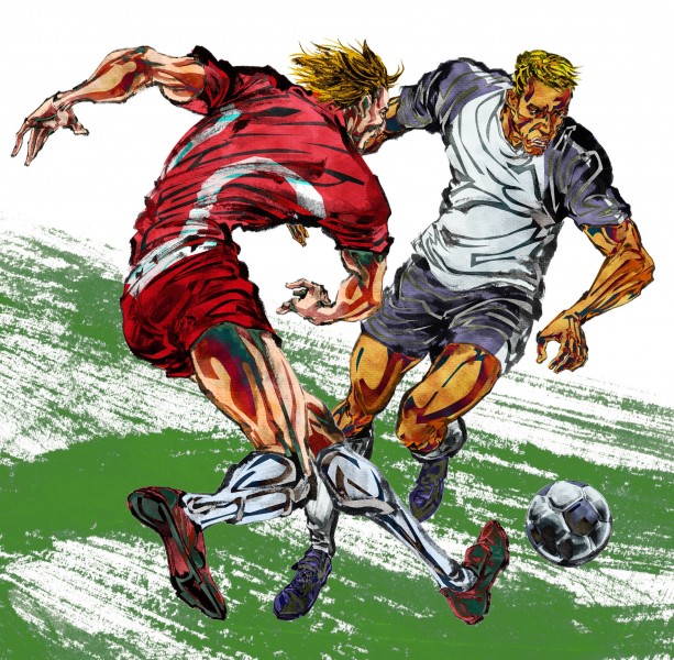 点击大图看下一张：卡通足球运动插画矢量图片