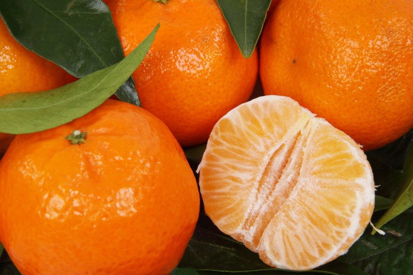 点击大图看下一张：酸甜可口剥开的橘子图片