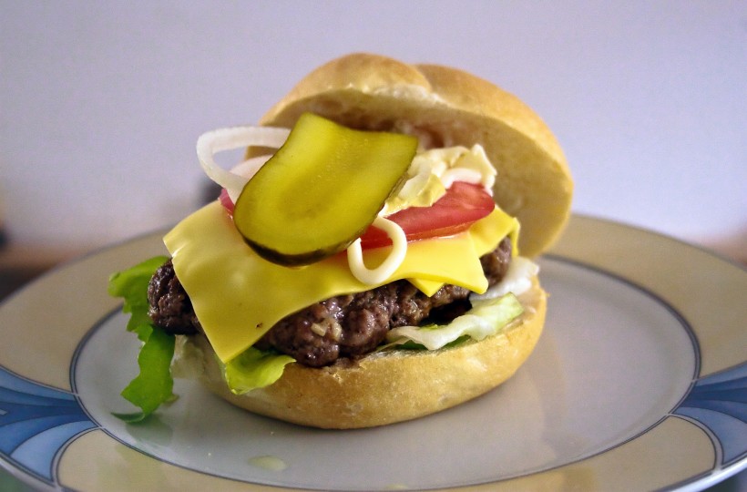 点击大图看下一张：美味的汉堡包图片