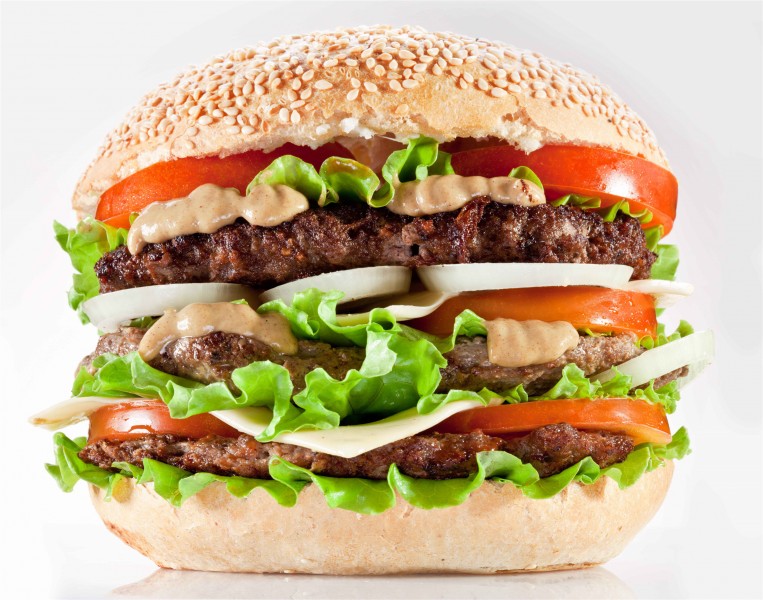点击大图看下一张：美味可口的汉堡包图片