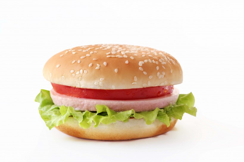 点击大图看下一张：美味好吃的火腿汉堡图片