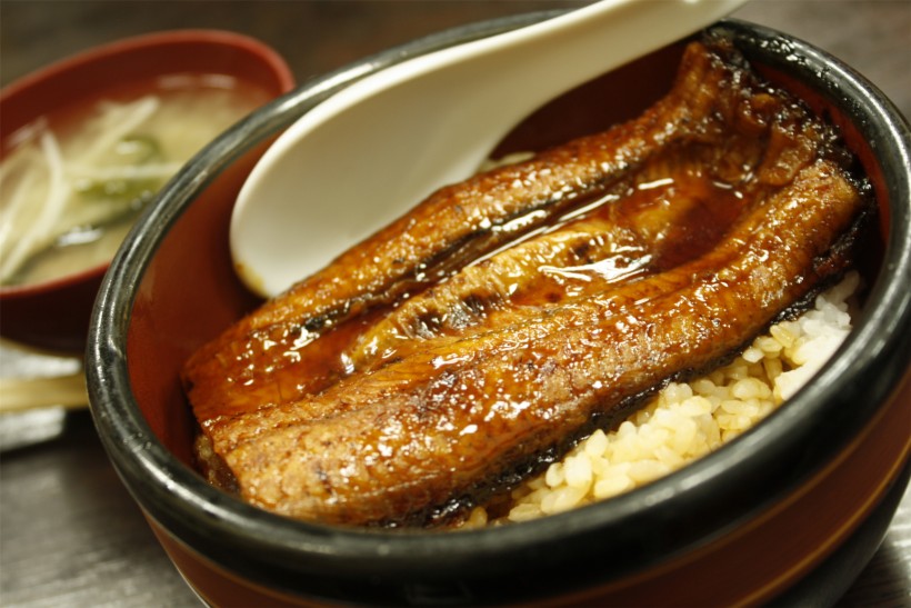 点击大图看下一张：美味的日式鳗鱼饭图片