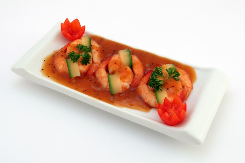 点击大图看下一张：好吃又好看的明虾寿司图片