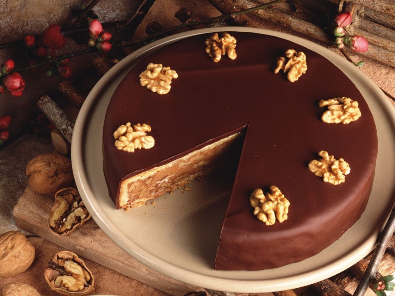 点击大图看下一张：美味的巧克力蛋糕图片