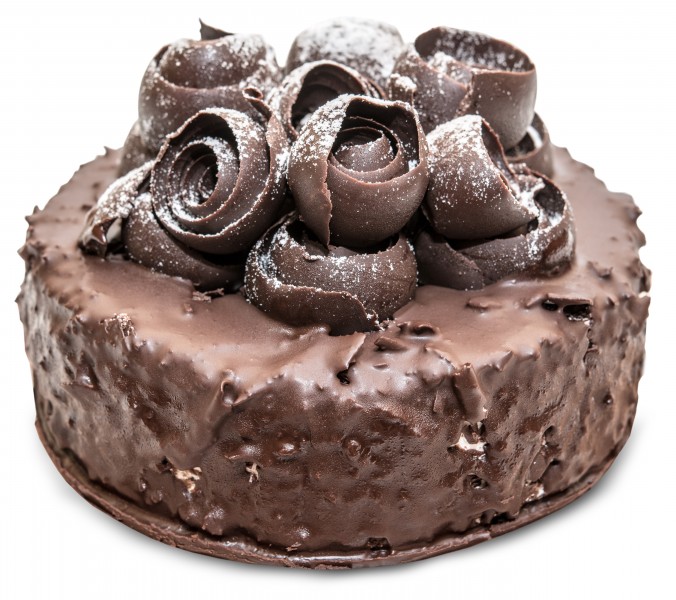 点击大图看下一张：美味的巧克力奶油蛋糕图片