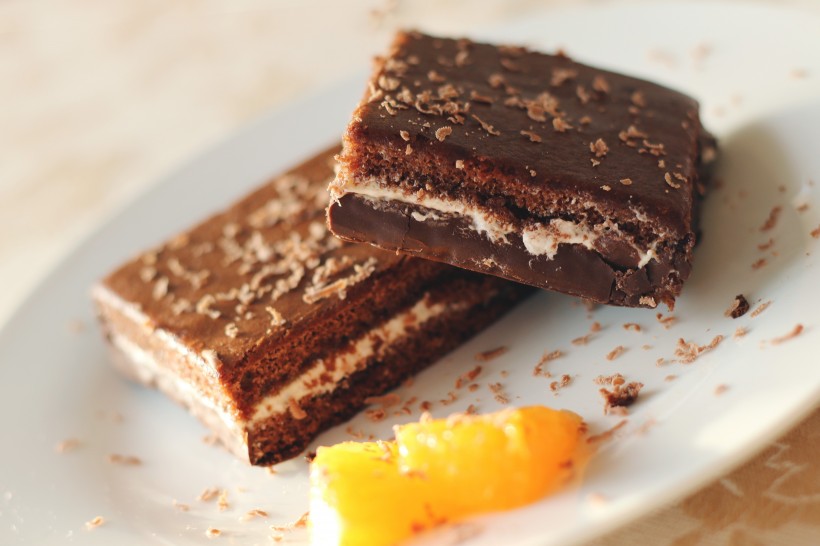 点击大图看下一张：巧克力味的甜点图片