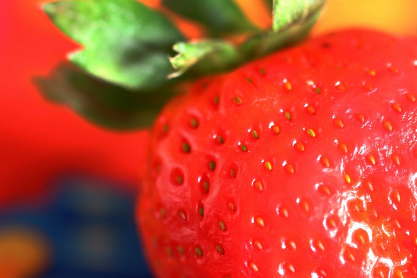 点击大图看下一张：微距草莓图片