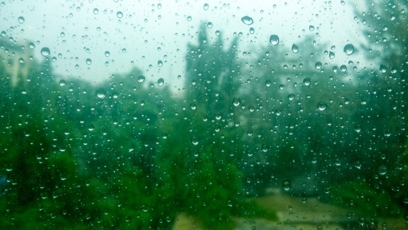 点击大图看下一张：窗子上的雨滴图片