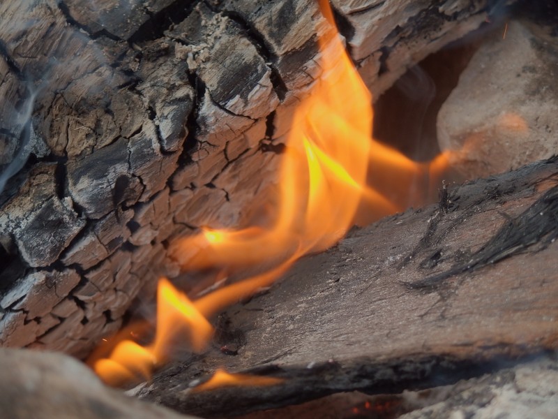 点击大图看下一张：用木材点然的火焰图片