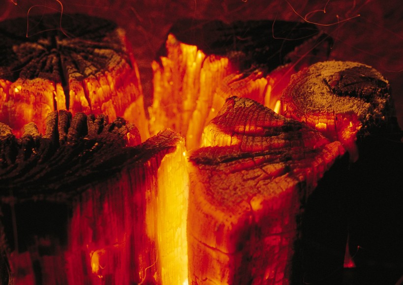 点击大图看下一张：燃烧中的木块图片