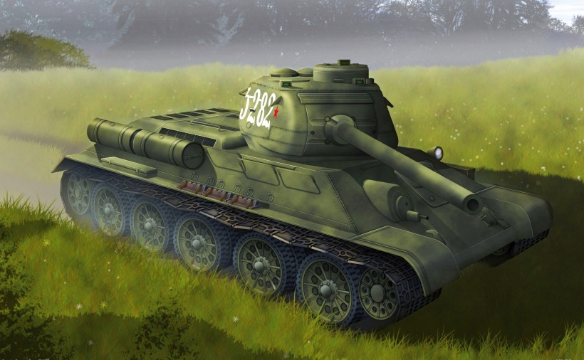 点击大图看下一张：T-34-85中型坦克图片