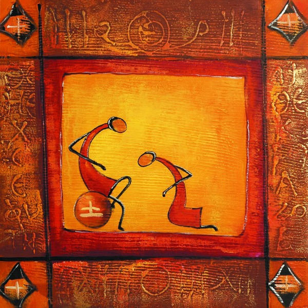 点击大图看下一张：抽象人物油画图片