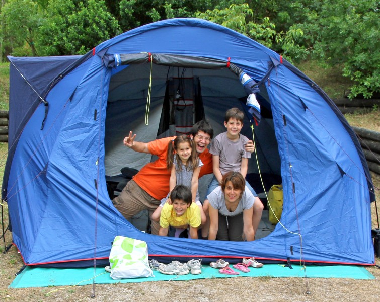 点击大图看下一张：快乐儿童野营的图片