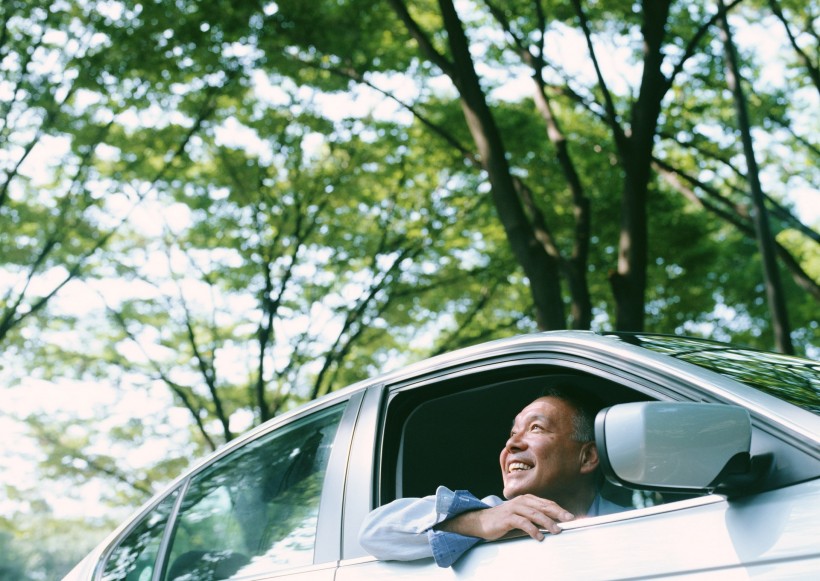 点击大图看下一张：老年人驾车休闲图片