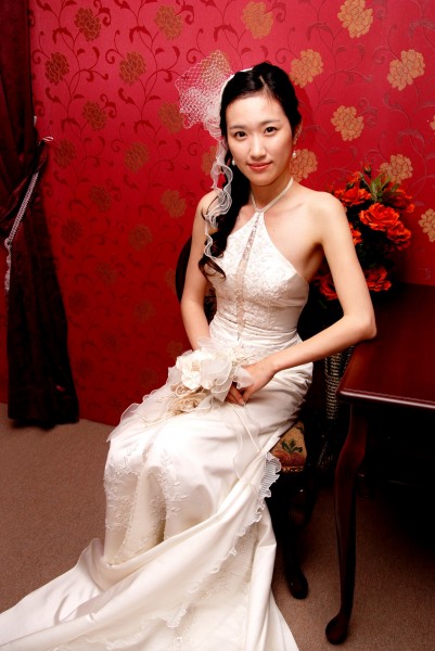 点击大图看下一张：新娘礼服特写图片