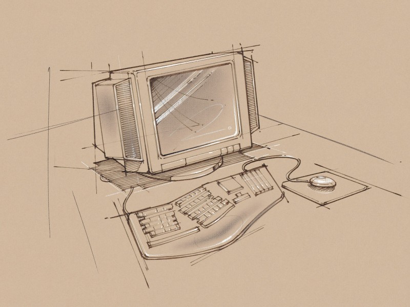 点击大图看下一张:办公用品素描图片