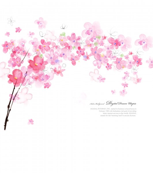 点击大图看下一张:手绘梦幻花朵信纸底纹图片