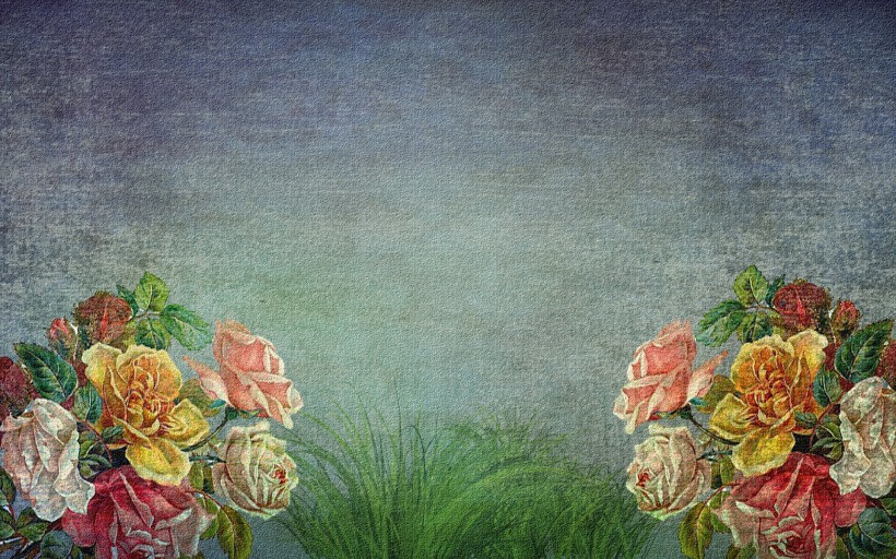 点击大图看下一张：花卉彩绘背景素材图片