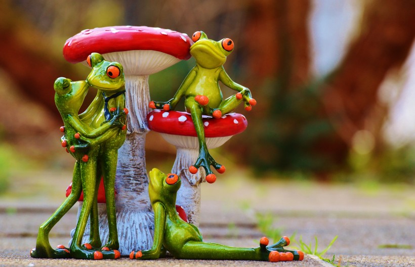 点击大图看下一张：有趣的青蛙情侣摆件图片