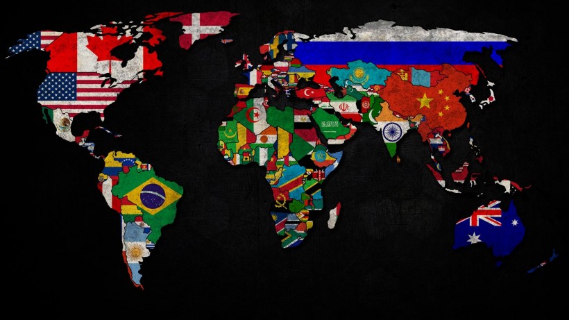 点击大图看下一张：各种创意组合的世界地图图片