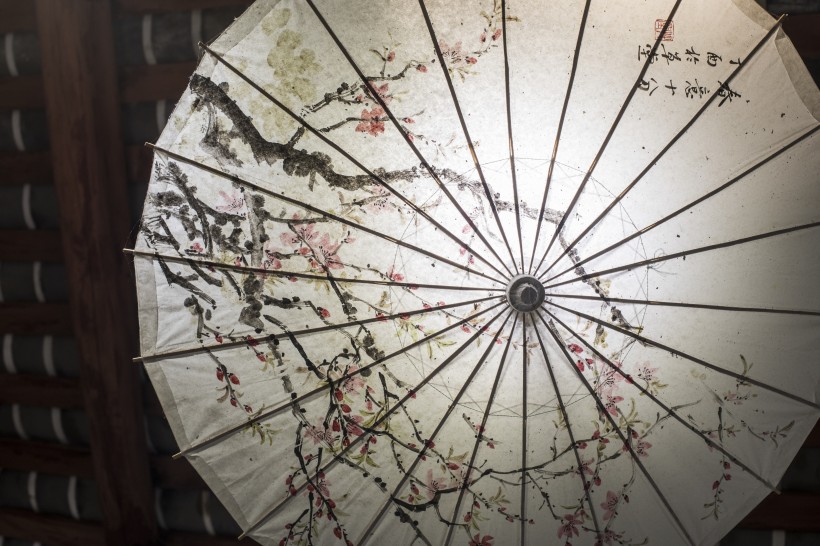 点击大图看下一张：中国风元素漂亮的纸伞图片