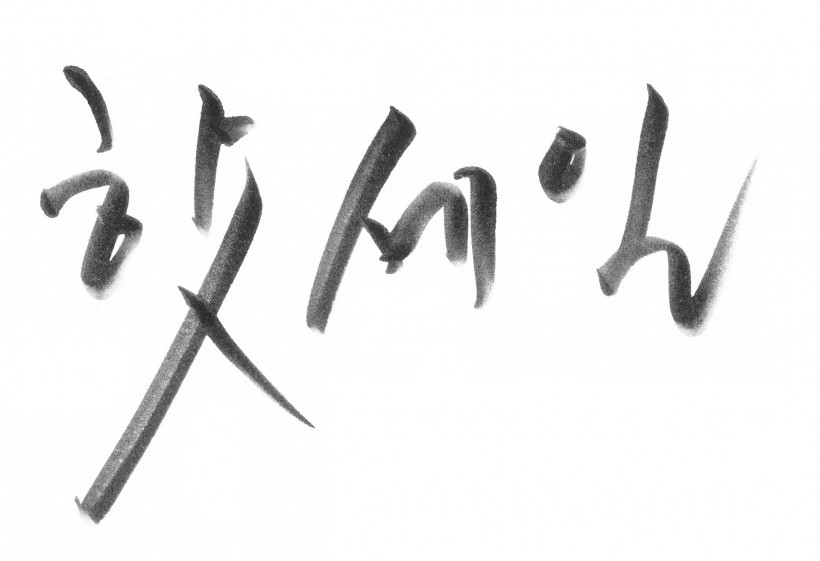 点击大图看下一张：韩文字体书法图片