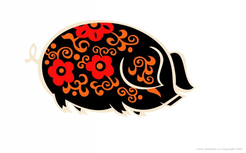 点击大图看下一张:金猪剪纸图片