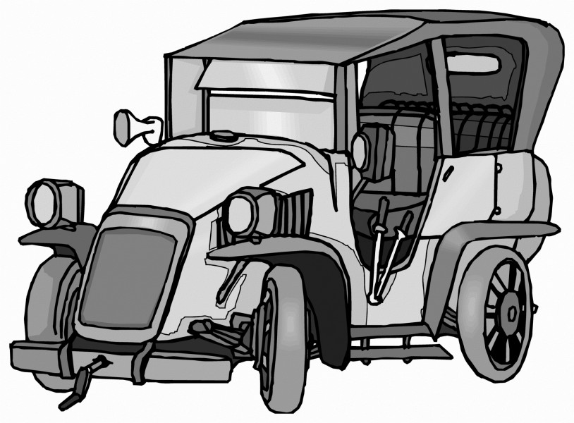 点击大图看下一张：老爷车卡通图片