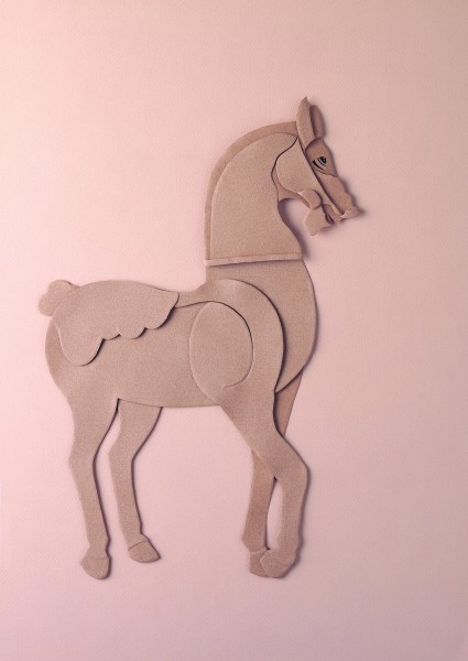 点击大图看下一张：马的纸雕图片
