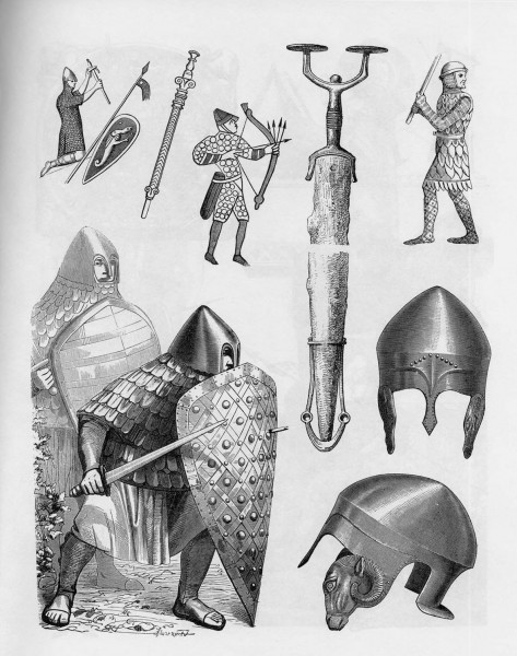 点击大图看下一张：手绘古代兵器盔甲图片
