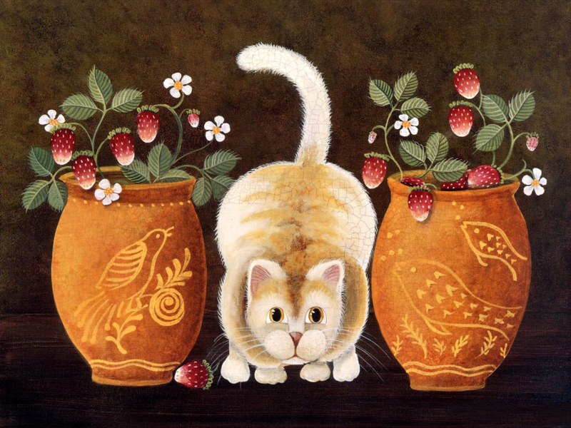 点击大图看下一张：手绘猫咪可爱图片