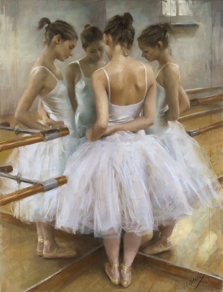 点击大图看下一张：Vicente Romero Redondo油画作品芭蕾舞女孩图片