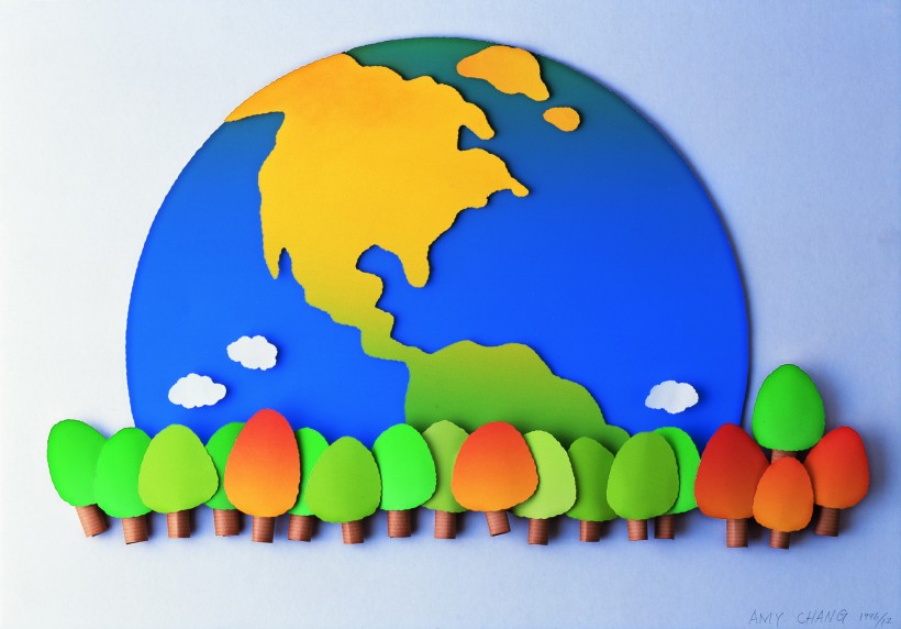 点击大图看下一张：创意地球纸雕图片