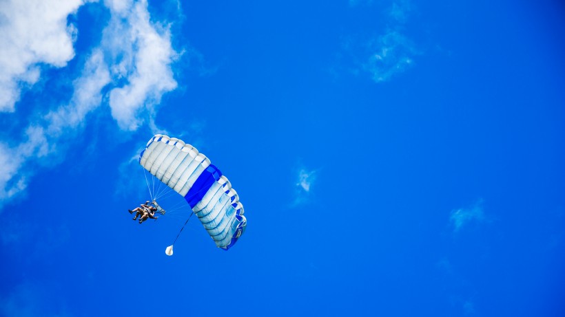 点击大图看下一张：惊险的滑翔伞运动图片
