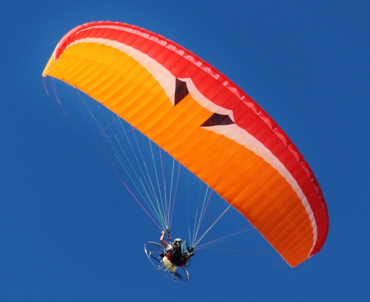 点击大图看下一张：在天空悠闲飞行的滑翔伞图片