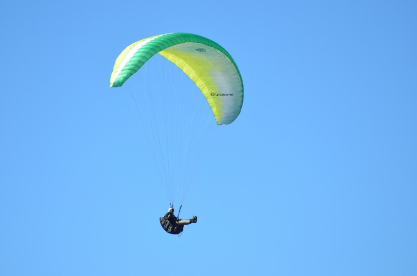 点击大图看下一张：在天空悠闲飞行的滑翔伞图片