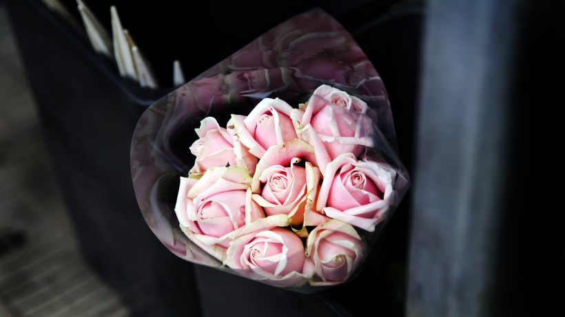 点击大图看下一张：粉色的玫瑰花束图片